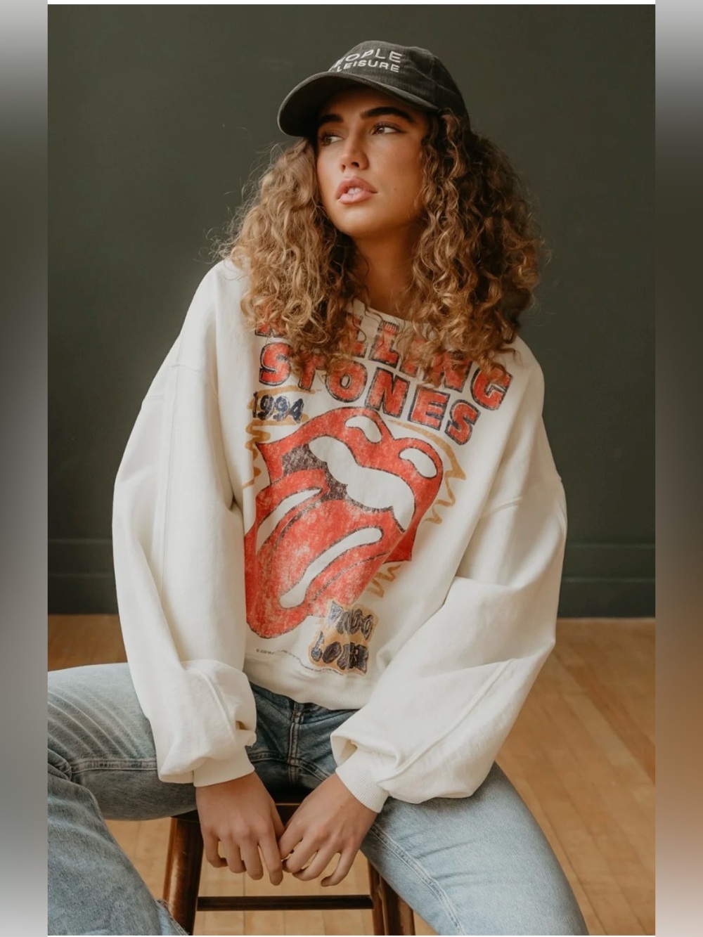 People of Leisure Rolling Stones 1994 Voodoo Lounge Sweatshirt in ivory
